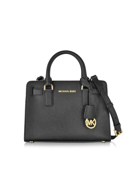 michael kors dillon satchel handbag eleblue black|Dillon Small Saffiano Leather Satchel .